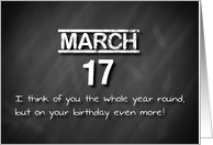 Birthday March 17th card