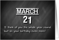 Birthday March 21st card