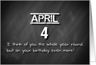 Birthday April 4th card