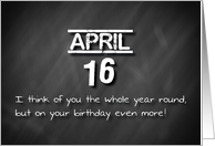 Birthday April 16th card