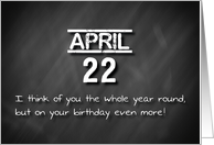 Birthday April 22nd card