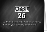 Birthday April 26th card