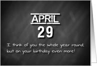 Birthday April 29th card