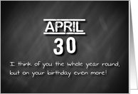 Birthday April 30th card