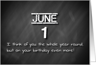 Birthday June 1st card