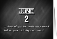 Birthday June 2nd card