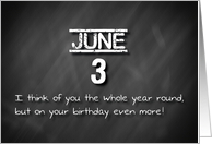 Birthday June 3rd card