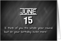 Birthday June 15th card