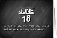 Birthday June 16th card