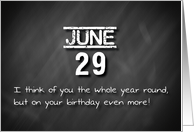 Birthday June 29th card