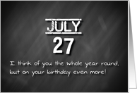 Birthday July 27th card