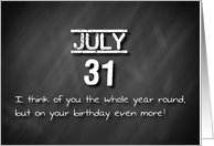 Birthday July 31st card
