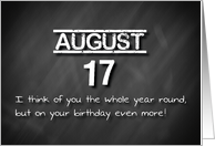 Birthday August 17th card