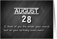 Birthday August 28th card