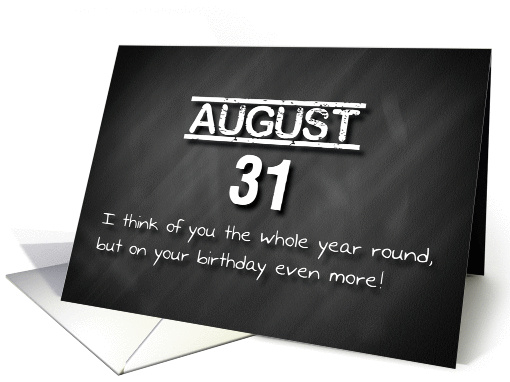 Birthday August 31st card (1170968)