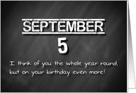 Birthday September 5th card
