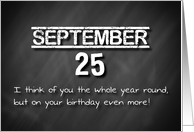 Birthday September 25th card