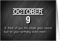 Birthday October 9th card