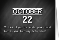 Birthday October 22nd card