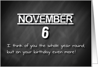 Birthday November 6th card