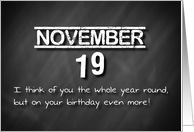 Birthday November 19th card