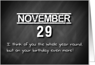 Birthday November 29th card