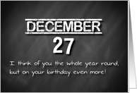 Birthday December 27th card