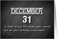 Birthday December 31st card