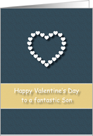 Fantastic Son Blue Tan Heart Valentine’s Day card