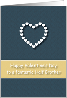 Fantastic Half Brother Blue Tan Heart Valentine’s Day card