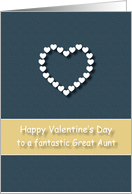 Fantastic Great Aunt Blue Tan Heart Valentine’s Day card