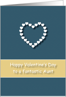 Fantastic Aunt Blue Tan Heart Valentine’s Day card