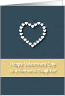 Fantastic Daughter Blue Tan Heart Valentine’s Day card