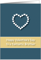 Fantastic Brother Blue Tan Heart Valentine’s Day card