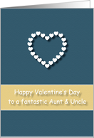 Fantastic Aunt and Uncle Blue Tan Heart Valentine’s Day card