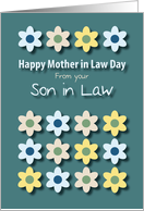 Son in Law Green Flowers Mother in Law Day card