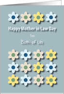Both of Us Blue Flowers Mother in Law Day card