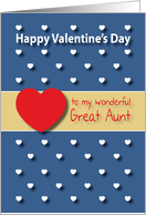 Wonderful Great Aunt blue hearts Valentines Day card