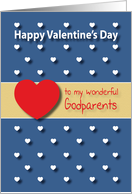 Wonderful Godparents blue hearts Valentines Day card