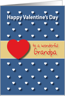 Wonderful Grandpa blue hearts Valentines Day card