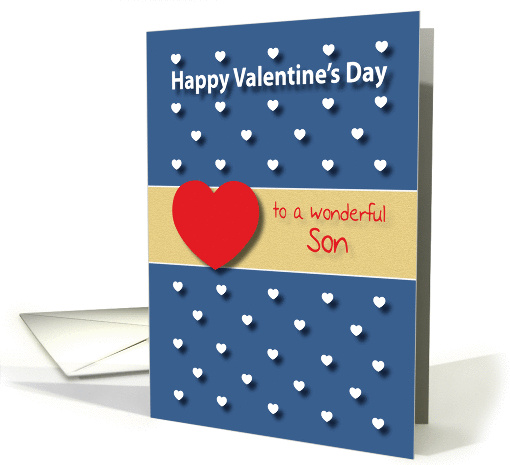 Wonderful Son blue hearts Valentines Day card (1176798)