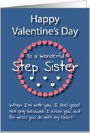 Wonderful Step Sister Blue Valentine’s Day card