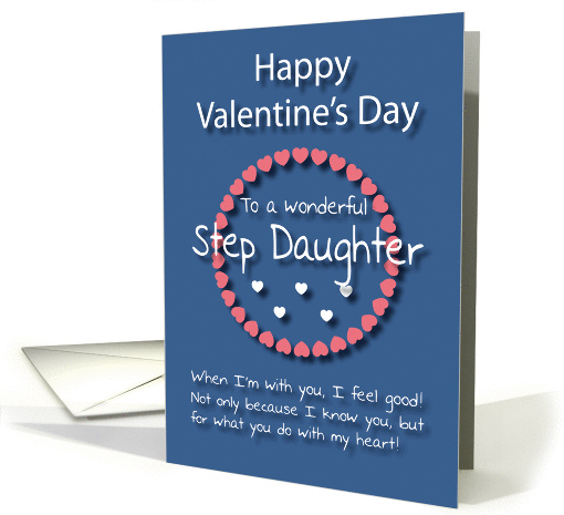 Wonderful Step Daughter Blue Valentine's Day card (1177156)