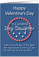 Wonderful Step Daughter Blue Valentine’s Day card