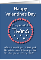 Wonderful Twins Blue Valentine’s Day card