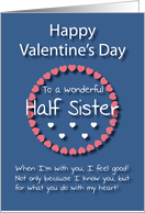 Wonderful Half Sister Blue Valentine’s Day card