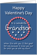 Wonderful Grandson Blue Valentine’s Day card