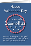 Wonderful Godmother Blue Valentine’s Day card