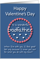 Wonderful Godfather Blue Valentine’s Day card