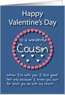 Wonderful Cousin Blue Valentine’s Day card